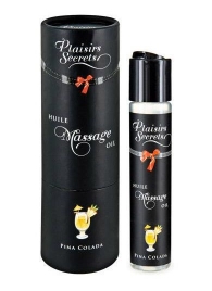 Массажное масло с ароматом пина колады Huile de Massage Gourmande Pina Colada - 59 мл. - Plaisir Secret - купить с доставкой в Рыбинске