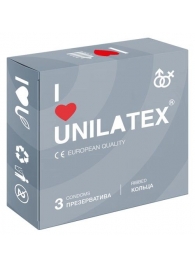 Презервативы с рёбрами Unilatex Ribbed - 3 шт. - Unilatex - купить с доставкой в Рыбинске