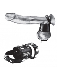 Утяжка на пенис и мошонку Cock Ring With 1.5  Ball Stretcher And Optional Weight Ring - BlueLine - купить с доставкой в Рыбинске