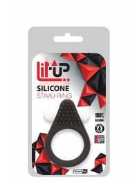 Чёрное эрекционное кольцо LIT-UP SILICONE STIMU RING 1 BLACK - Dream Toys - в Рыбинске купить с доставкой