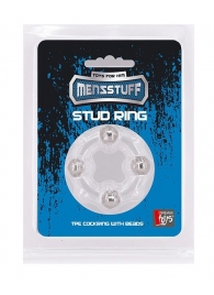 Эрекционное кольцо с 4 бусинами MENZSTUFF STUD RING CLEAR - Dream Toys - в Рыбинске купить с доставкой