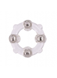 Эрекционное кольцо с 4 бусинами MENZSTUFF STUD RING CLEAR - Dream Toys - в Рыбинске купить с доставкой