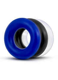 Набор из 3 разноцветных колец Stay Hard Donut Rings - Blush Novelties - в Рыбинске купить с доставкой