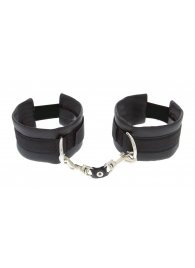 Чёрные полиуретановые наручники Luxurious Handcuffs - Blush Novelties - купить с доставкой в Рыбинске