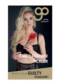 Пластиковая метелочка с красными пёрышками Small Feather Tickler - 32 см. - Blush Novelties - купить с доставкой в Рыбинске