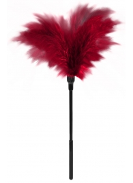 Пластиковая метелочка с красными пёрышками Small Feather Tickler - 32 см. - Blush Novelties - купить с доставкой в Рыбинске