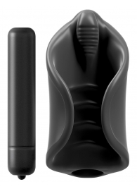 Чёрный мастурбатор Vibrating Silicone Stimulator с вибрацией - Pipedream - в Рыбинске купить с доставкой