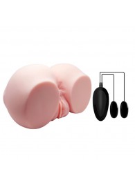 Телесный мастурбатор с двумя любовными тоннелями и вибрацией - Baile - в Рыбинске купить с доставкой