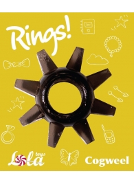 Чёрное эрекционное кольцо Rings Cogweel - Lola Games - в Рыбинске купить с доставкой