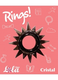 Чёрное эрекционное кольцо Rings Cristal - Lola Games - в Рыбинске купить с доставкой