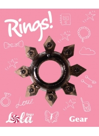 Чёрное эрекционное кольцо Rings Gear - Lola Games - в Рыбинске купить с доставкой