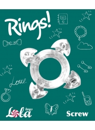 Прозрачное эрекционное кольцо Rings Screw - Lola Games - в Рыбинске купить с доставкой