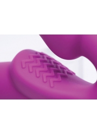 Ярко-розовый безремневой вибрострапон Evoke Vibrating Strapless Silicone Strap-on Dildo - XR Brands - купить с доставкой в Рыбинске