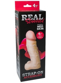 Реалистичная насадка с мошонкой REAL Standard - 15,5 см. - LOVETOY (А-Полимер) - купить с доставкой в Рыбинске