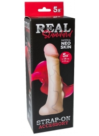 Реалистичная насадка с мошонкой REAL Standard - 18 см. - LOVETOY (А-Полимер) - купить с доставкой в Рыбинске