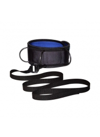 Чёрно-синий неопреновый ошейник с поводком - Sitabella - купить с доставкой в Рыбинске
