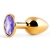 Золотистая анальная пробка с фиолетовым стразом - 7,2 см. - Anal Jewelry Plug - купить с доставкой в Рыбинске