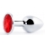 Серебристая анальная пробка с красным стразом - 7,2 см. - Anal Jewelry Plug - купить с доставкой в Рыбинске