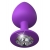 Фиолетовая анальная пробка со стразом Her Little Gem Large Plug - 9,5 см. - Pipedream - купить с доставкой в Рыбинске