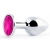 Серебристая анальная пробка с малиновым кристаллом - 7,2 см. - Anal Jewelry Plug - купить с доставкой в Рыбинске