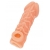 Телесная закрытая насадка с венками Cock Sleeve Size L - 17,6 см. - KOKOS - в Рыбинске купить с доставкой