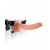 Телесный полый страпон с вибрацией Vibrating Hollow Strap-On with Balls - 24 см. - Pipedream - купить с доставкой в Рыбинске