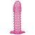 Гелевая розовая насадка с шипами - 12 см. - Toyfa Basic - в Рыбинске купить с доставкой