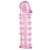 Гелевая розовая насадка на фаллос с шипами - 12 см. - Toyfa Basic - в Рыбинске купить с доставкой