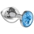Большая серебристая анальная пробка Diamond Light blue Sparkle Large с голубым кристаллом - 8 см. - Lola Games - купить с доставкой в Рыбинске
