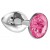 Малая серебристая анальная пробка Diamond Pink Sparkle Small с розовым кристаллом - 7 см. - Lola Games - купить с доставкой в Рыбинске