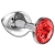 Большая серебристая анальная пробка Diamond Red Sparkle Large с красным кристаллом - 8 см. - Lola Games - купить с доставкой в Рыбинске