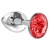 Малая серебристая анальная пробка Diamond Red Sparkle Small с красным кристаллом - 7 см. - Lola Games - купить с доставкой в Рыбинске