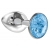 Малая серебристая анальная пробка Diamond Light blue Sparkle Small с голубым кристаллом - 7 см. - Lola Games - купить с доставкой в Рыбинске