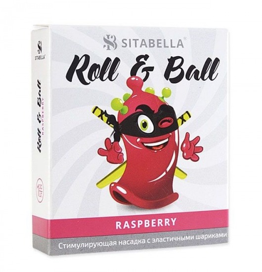 Стимулирующий презерватив-насадка Roll   Ball Raspberry - Sitabella - купить с доставкой в Рыбинске