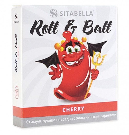 Стимулирующий презерватив-насадка Roll   Ball Cherry - Sitabella - купить с доставкой в Рыбинске