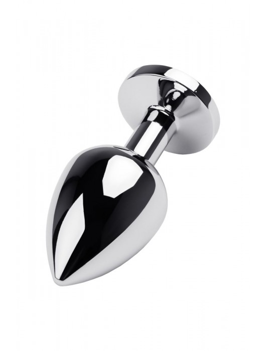 Серебристая коническая анальная пробка с красным кристаллом - 8 см. - ToyFa - купить с доставкой в Рыбинске