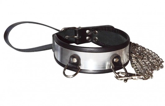 Стильный ошейник с металлическим блеском и поводком - Sitabella - купить с доставкой в Рыбинске