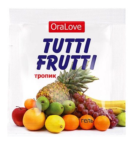 Пробник гель-смазки Tutti-frutti со вкусом тропических фруктов - 4 гр. - Биоритм - купить с доставкой в Рыбинске