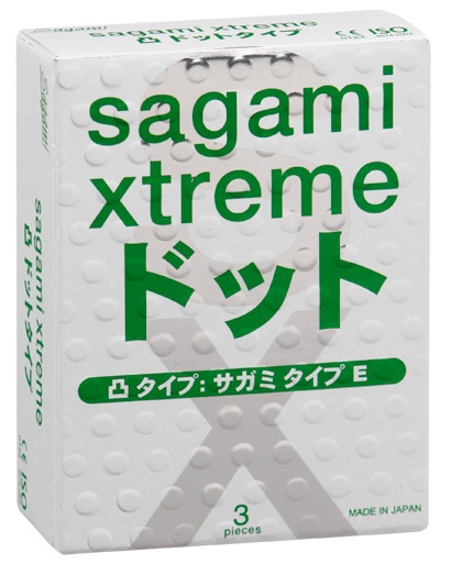 Презервативы Sagami Xtreme SUPER DOTS с точками - 3 шт. - Sagami - купить с доставкой в Рыбинске