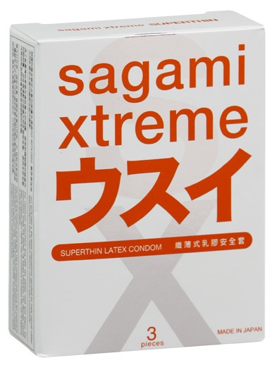 Ультратонкие презервативы Sagami Xtreme SUPERTHIN - 3 шт. - Sagami - купить с доставкой в Рыбинске