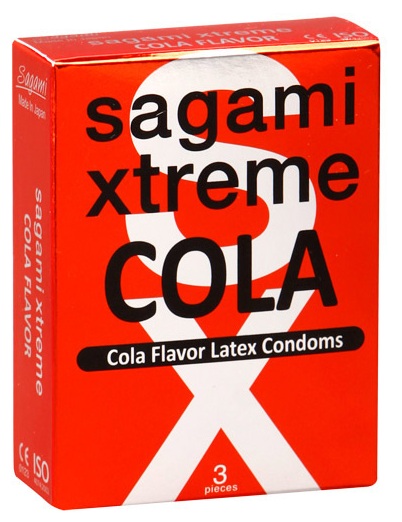 Ароматизированные презервативы Sagami Xtreme COLA - 3 шт. - Sagami - купить с доставкой в Рыбинске