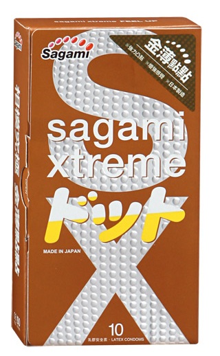 Презервативы Sagami Xtreme FEEL UP с точечной текстурой и линиями прилегания - 10 шт. - Sagami - купить с доставкой в Рыбинске