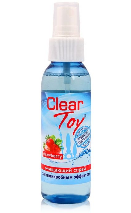 Очищающий спрей для игрушек CLEAR TOY Strawberry - 100 мл. - Биоритм - купить с доставкой в Рыбинске