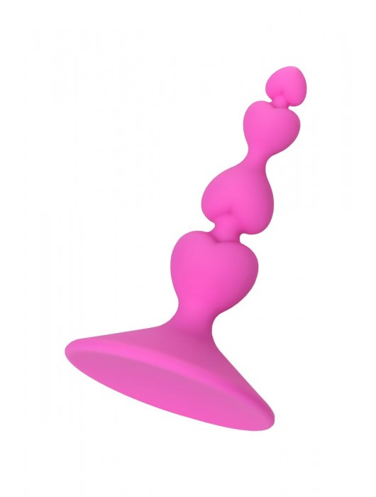 Розовая силиконовая анальная пробка Loverty - 8 см. - ToyFa