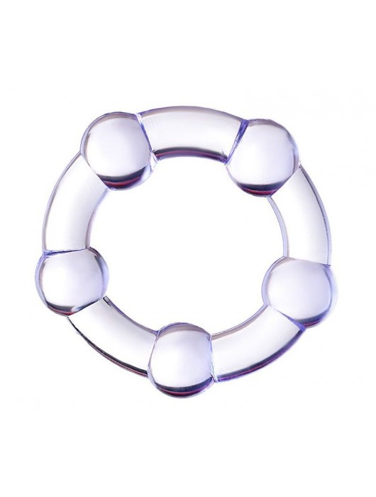 Фиолетовое эрекционное кольцо на пенис с бусинами - Штучки-дрючки - в Рыбинске купить с доставкой