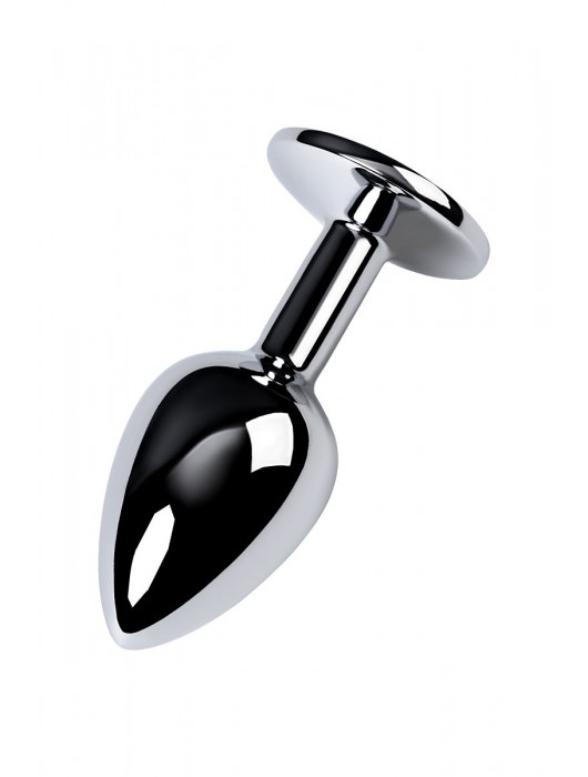 Серебристая конусовидная анальная пробка с фиолетовым кристаллом - 7 см. - ToyFa - купить с доставкой в Рыбинске