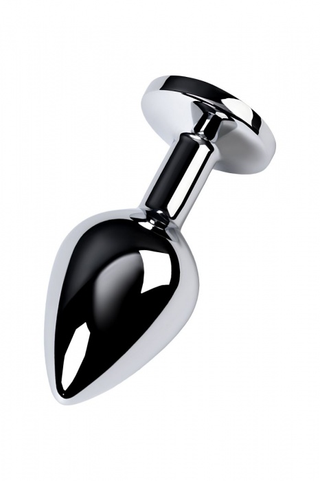 Серебристая конусовидная анальная пробка с голубым кристаллом - 8 см. - ToyFa - купить с доставкой в Рыбинске