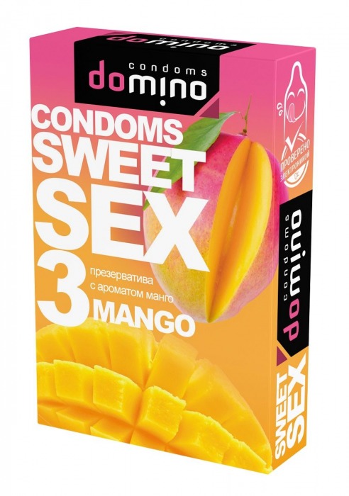 Презервативы для орального секса DOMINO Sweet Sex с ароматом манго - 3 шт. - Domino - купить с доставкой в Рыбинске