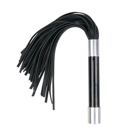 Черная плеть Easytoys Flogger With Metal Grip - 38 см. - Easy toys - купить с доставкой в Рыбинске