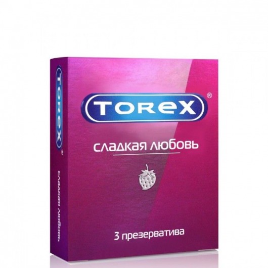 Презервативы Torex  Сладкая любовь  с ароматом клубники - 3 шт. - Torex - купить с доставкой в Рыбинске